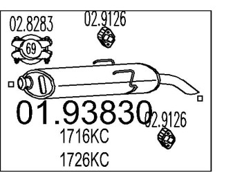 Marmitta sileziatore posteriore Fiat