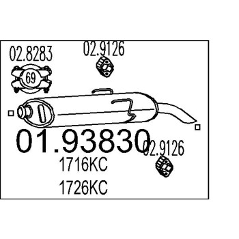 Marmitta sileziatore posteriore Fiat