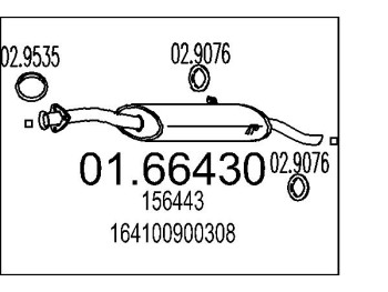 Marmitta sileziatore posteriore Fiat Cinquecento (170)