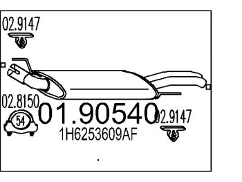 Marmitta sileziatore posteriore Golf