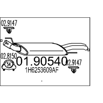 Marmitta sileziatore posteriore Golf