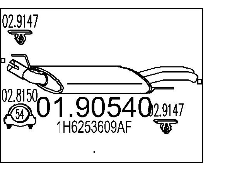 Marmitta sileziatore posteriore Golf