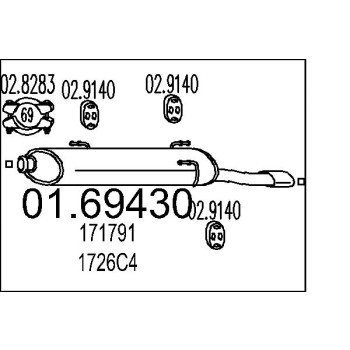 Marmitta sileziatore posteriore Peugeot 306 Cabriolet (7D, N3, N5)