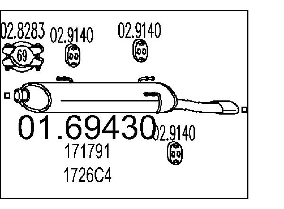 Marmitta sileziatore posteriore Peugeot 306 Cabriolet (7D, N3, N5)