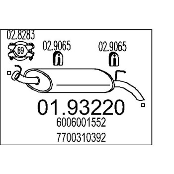 Marmitta sileziatore posteriore Renault