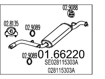 Marmitta sileziatore posteriore Seat Ibiza II 6k1