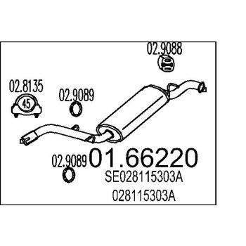 Marmitta sileziatore posteriore Seat Ibiza II 6k1