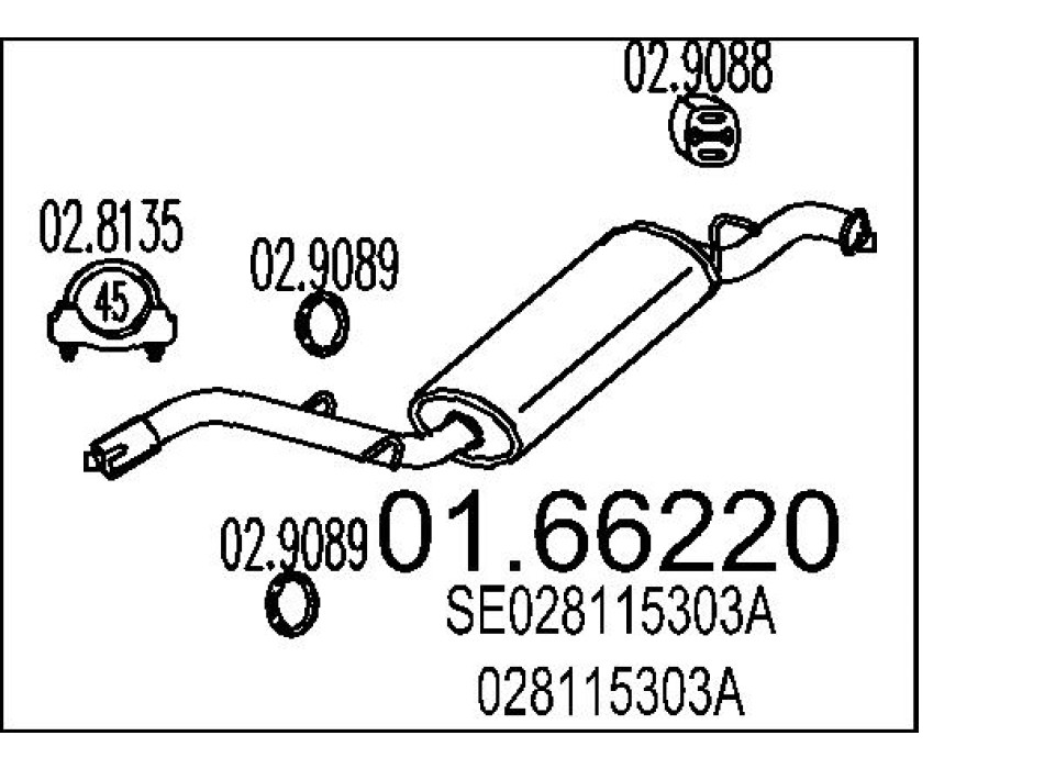 Marmitta sileziatore posteriore Seat Ibiza II 6k1