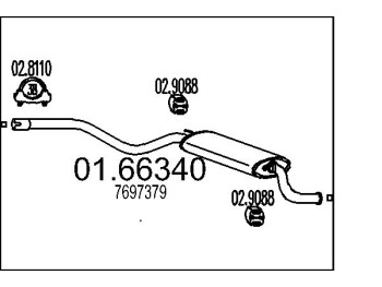 Marmitta sileziatore posteriore Seat Marbella/ Marbella cassone/coda spiovente  