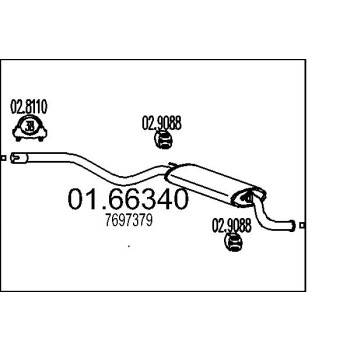 Marmitta sileziatore posteriore Seat Marbella/ Marbella cassone/coda spiovente  
