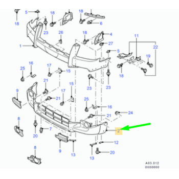 Paraurti anteriore inferiore Ford Ranger II anno 2006 > 2.5 Tddi - Pick Up, 2 p.