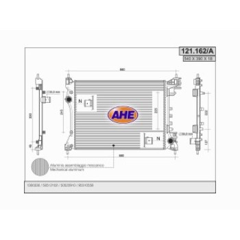 Rad. ALFA/FIAT/OPEL MITO/DOBLO/COMBO 1.4 AC 08-