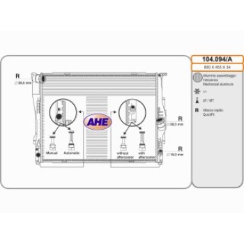 Rad. BMW Serie 1/3/X1/Z4 16/18/20/23/25/28/30/M3