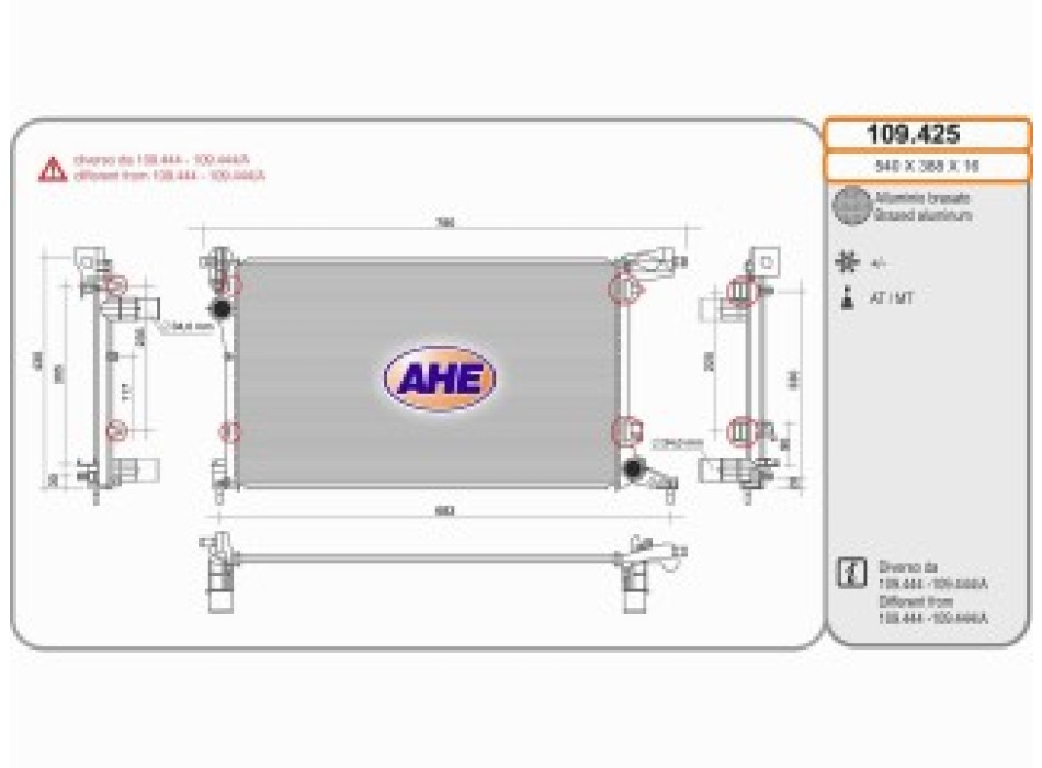 Rad. FIAT 500L 1.4 +/-AC M/AT 12-