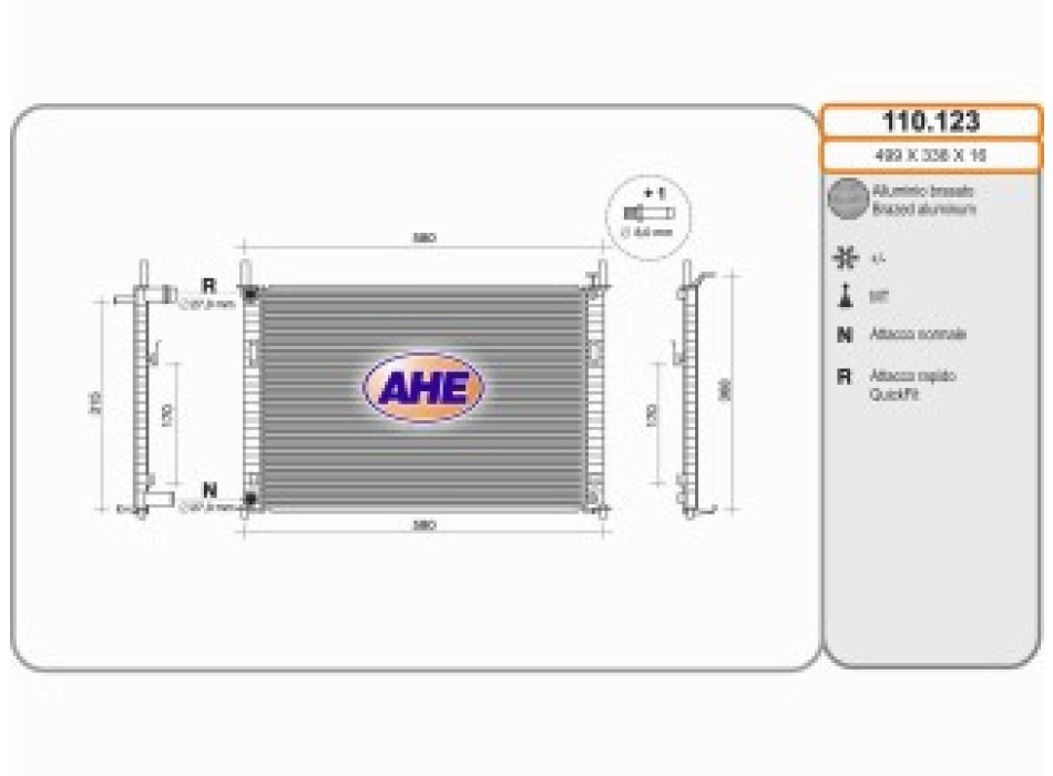 Rad. FORD FIESTA V 1.4 TDCI  M  +/- AC