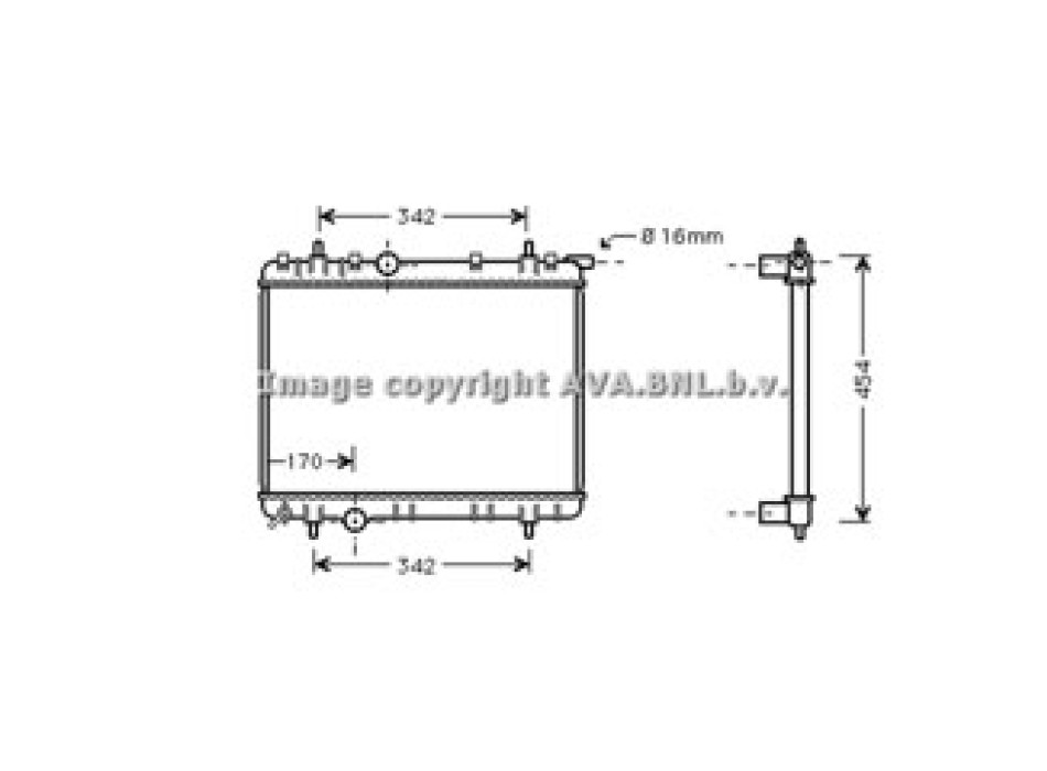 Rad. PEUGEOT 206 1.9 D 03-