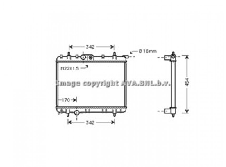 Rad. PEUGEOT 206 2.0 HDi 03-