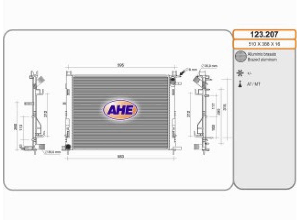 Rad. RENAULT CLIO IV 0.9/1.2/1.5DCI