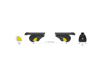 Rail-Top, coppia barre portatutto in acciaio - L - 127 cm