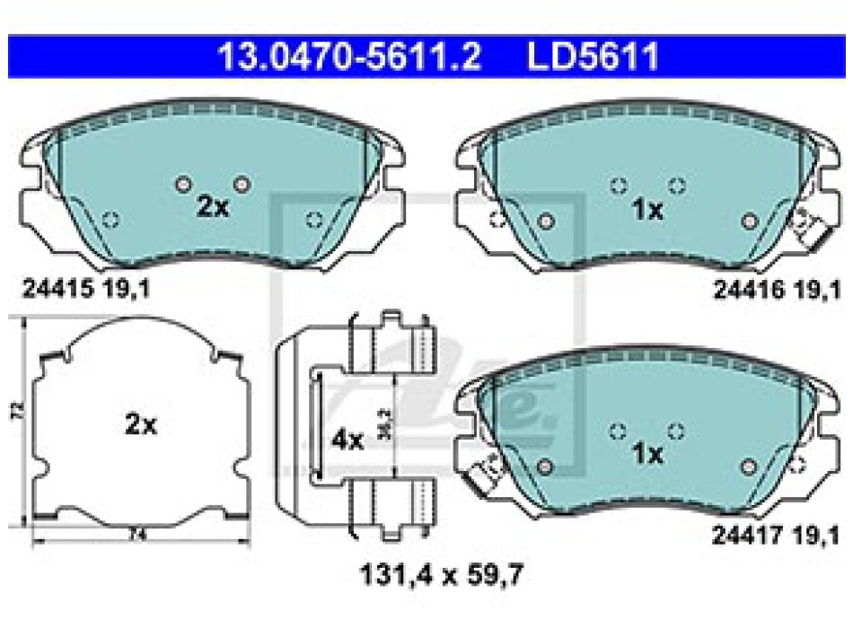 SERIE PASTIGLIE CERAMIC ANTERIORI
