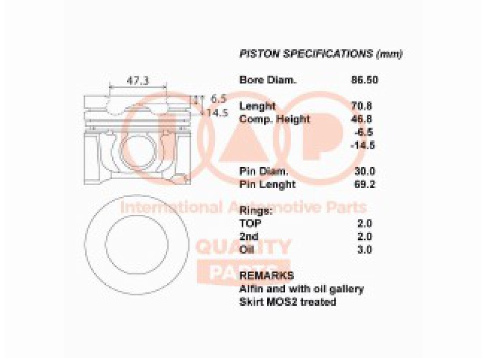 SERIE PISTONI MOTORE COMPLETI 050
