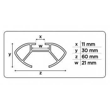 SET 2 BARRE MENABO DELTA ALU COLORE SILVER SIZE M