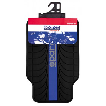 SPARCO SET 4 TAPPETI PVC LINEA BLU