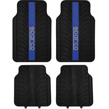 SPARCO SET 4 TAPPETI PVC LINEA BLU