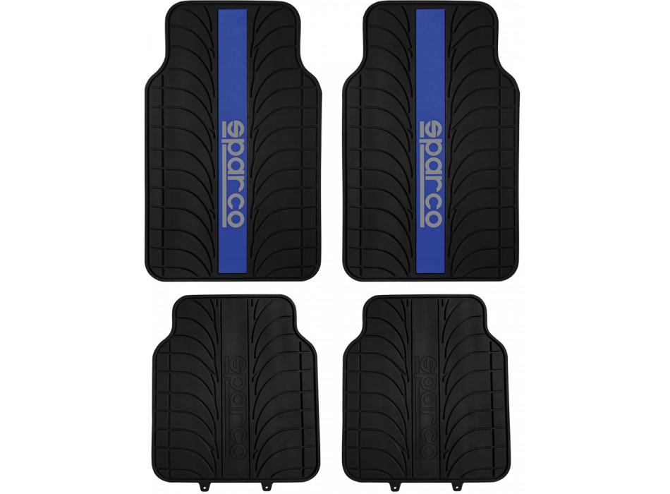 SPARCO SET 4 TAPPETI PVC LINEA BLU