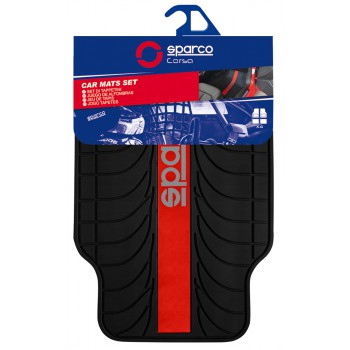 SPARCO SET 4 TAPPETI PVC LINEA ROSSA