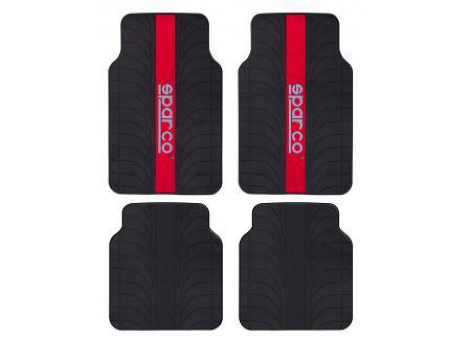 SPARCO SET 4 TAPPETI PVC LINEA ROSSA