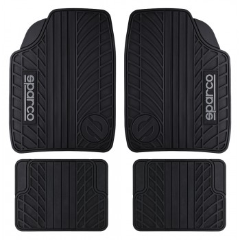 SPARCO SET 4PZ TAPPETI IN PVC NERI
