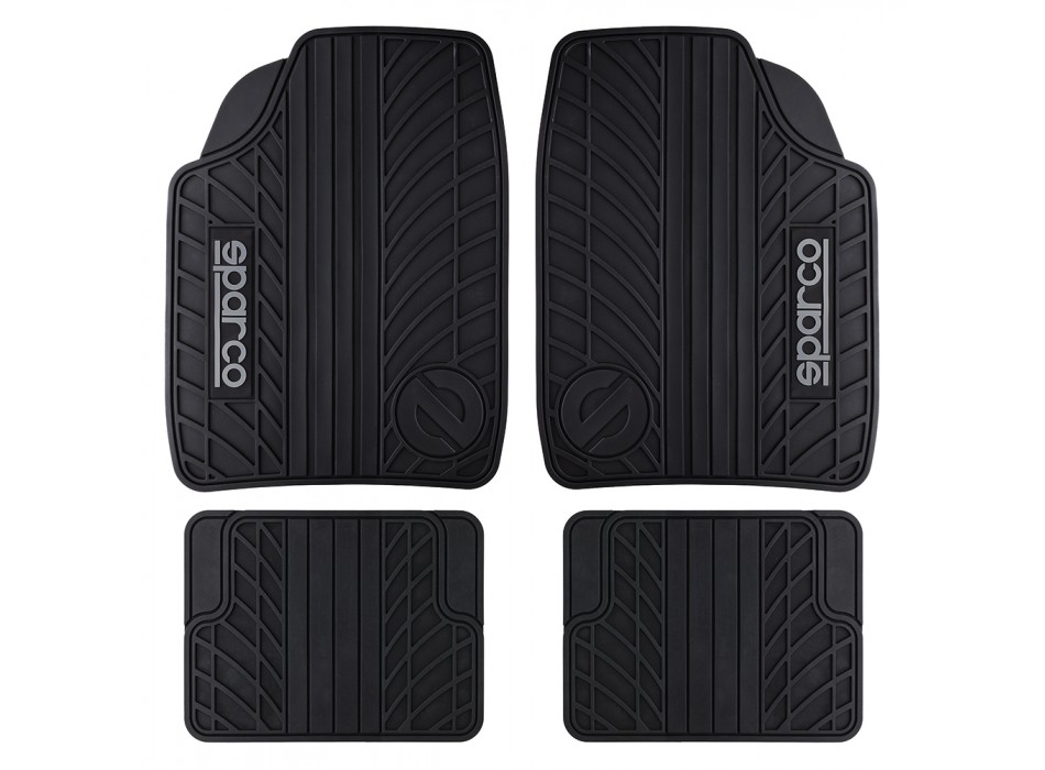 SPARCO SET 4PZ TAPPETI IN PVC NERI