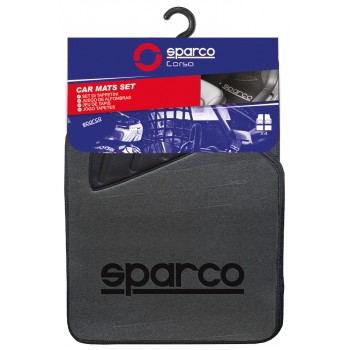 SPARCO SET 4PZ TAPPETI MOQUETTE GRIGI LOGO NERO