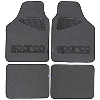 SPARCO SET 4PZ TAPPETI MOQUETTE GRIGI LOGO NERO
