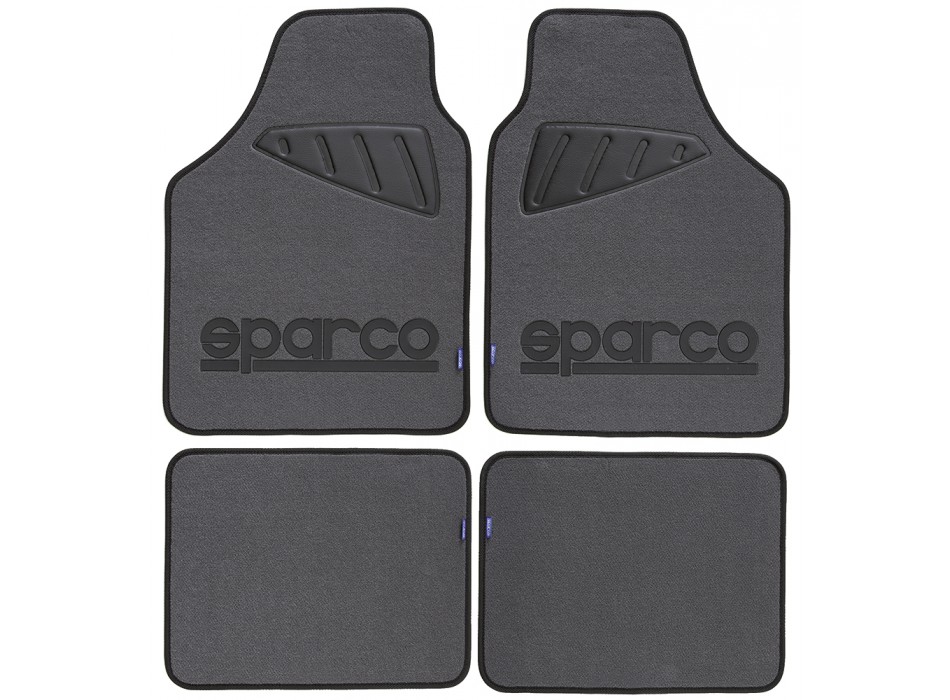 SPARCO SET 4PZ TAPPETI MOQUETTE GRIGI LOGO NERO