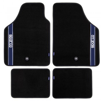 SPARCO SET 4PZ TAPPETI MOQUETTE NERI BANDA BLU