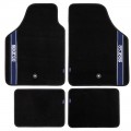SPARCO SET 4PZ TAPPETI MOQUETTE NERI BANDA BLU