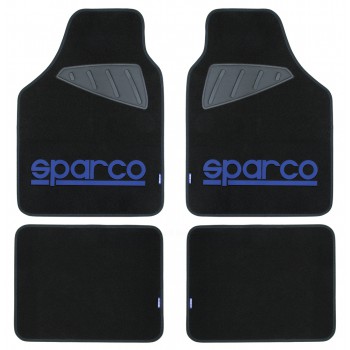 SPARCO SET 4PZ TAPPETI MOQUETTE NERI LOGO BLU