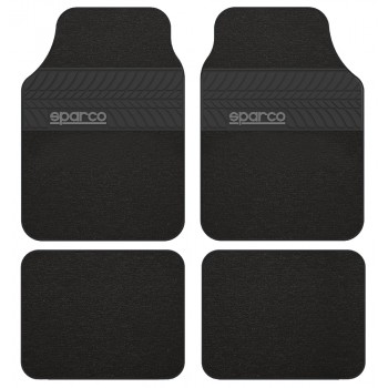 SPARCO SET 4PZ TAPPETI MOQUETTE NERI/PNEUMATICO