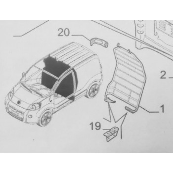 Staffa (Figura n° 20) Protezione guidatore Fiat Fiorino