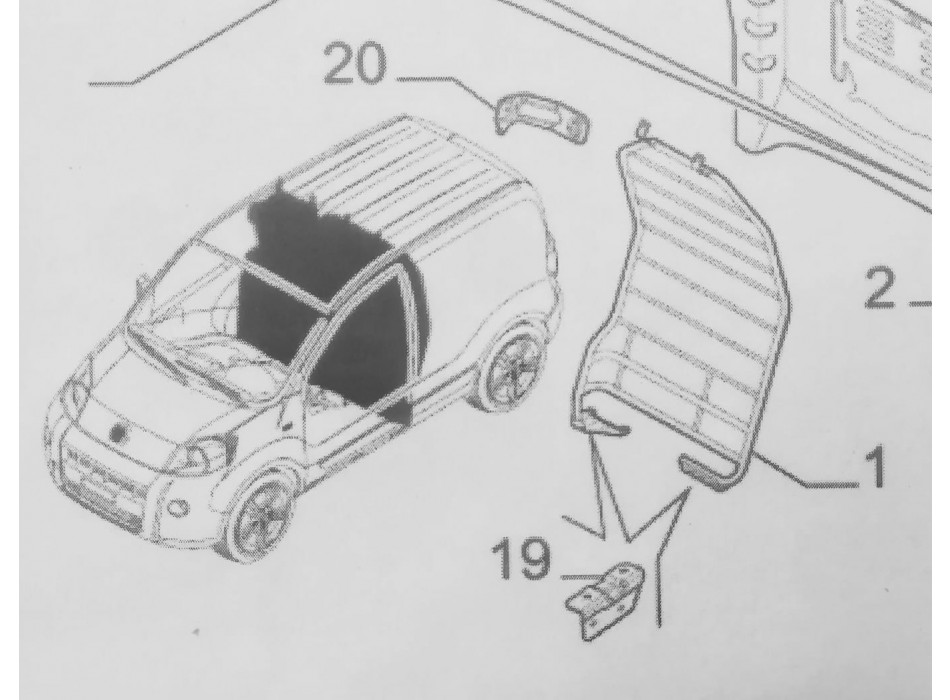 Staffa (Figura n° 20) Protezione guidatore Fiat Fiorino