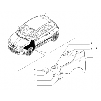 STAFFA PARAFANGO SX FIAT 500