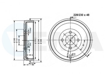 Tamburo freno FIAT (diam. 228,5 mm)