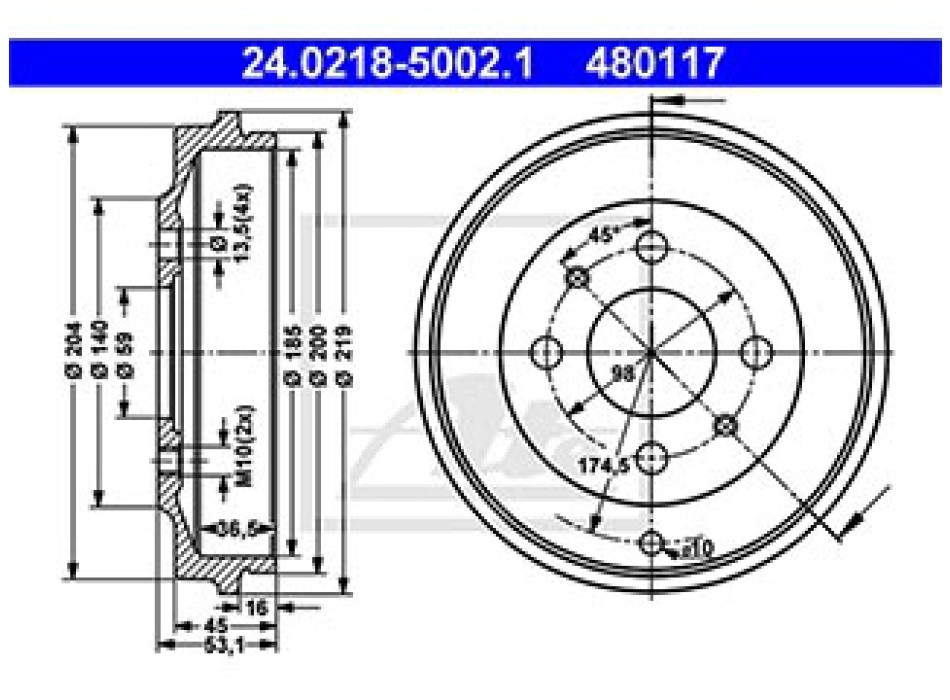 TAMBURO FRENO POSTERIORE