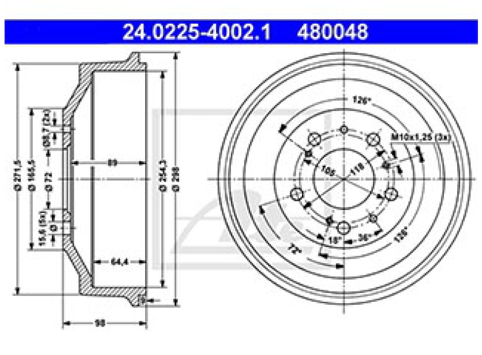 TAMBURO FRENO POSTERIORE