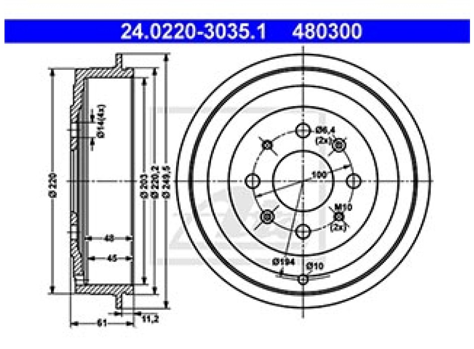 TAMBURO FRENO POSTERIORE