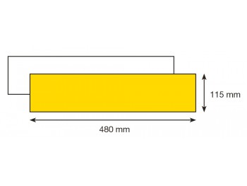 TARGA ALLUMINIO BIFACCIALE BIANCA/GIALLA 48X11,5 CM