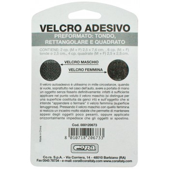 VELCRO ADESIVO 2PZ 2,5X7- 6 PZ 2,5 - 4 PZ 2,5X2,5