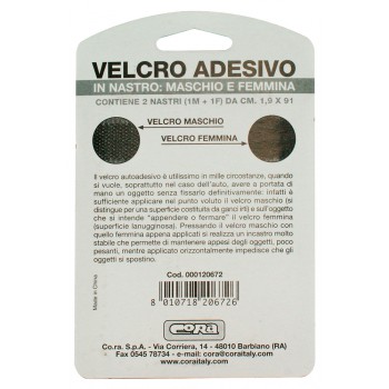 VELCRO ADESIVO ROTOLO M+F 1,9 X 91 CM